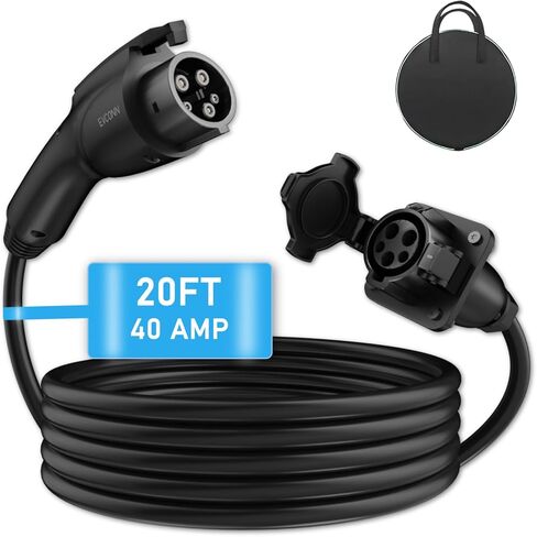 NACS EV Extension Cable, 20ft 50A EV Charger Extension Cord Compatible with Model 3/Y/X/S/CT, High Powered TSL Wall Connector, Destination Charger, and Mobile Connector 110V-240V in Kuwait