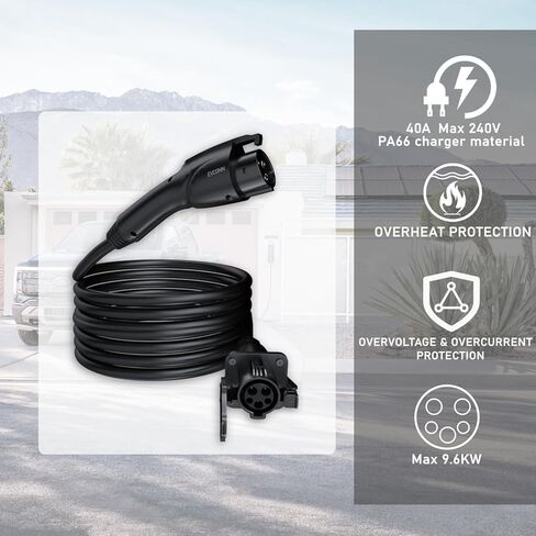 NACS EV Extension Cable, 20ft 50A EV Charger Extension Cord Compatible with Model 3/Y/X/S/CT, High Powered TSL Wall Connector, Destination Charger, and Mobile Connector 110V-240V in Kuwait