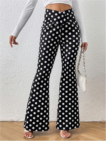 Wdirara Women's Polka Dots Flare Crossover Crossover Pertic Bell Betrans in Saudi Arabia