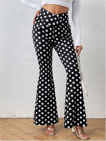 Wdirara Women's Polka Dots Flare Crossover Crossover Pertic Bell Betrans in Saudi Arabia