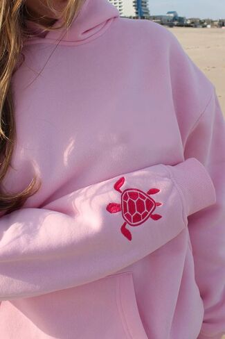 Preppy Embroidered Flower Hoodies for Teen Girl Women Y2K Back Graphic Printed Oversized Pullover Hooded Sweatshirts in Saudi Arabia