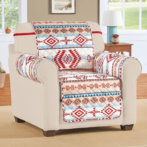 Collections Etc Reversible Quilted Aztec Design Furniture Protector in Saudi Arabia