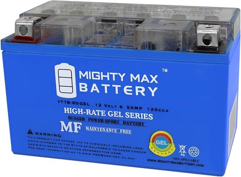 Mighty Max Battery YT7B-BS GEL 12V 6.5AH بديل بديل لـ SUZUKI DR-Z 400 SM WVB8 05-09 in Saudi Arabia