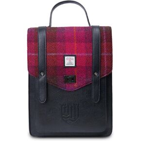 Islander Carloway Backpack for Men & Women, With Laptop Sleeve, Harris Tweed Vegan Leather, Black Watch in Kuwait