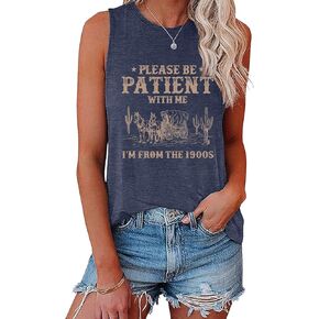 Lookface Lookface Women Olcyless Tank Top من فضلك كن صبرًا صبرًا لطباعة الرسوم البيانية in Kuwait