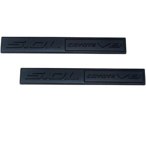 2pc 5.0l Coyote V8 Engine Engine Emblem Badge 3D Doort Door Trunk Planting (Chrome Black) in Kuwait