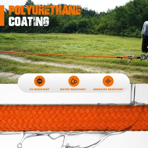 Kinetic Recovery Tow Rope 1" x 30ft – 48,600lbs Snatch Strap with 2pcs UHMWPE Soft Shackles, 35% Stretch Heavy-Duty Offroad Recovery Kit for Truck SUV Car Tractor – Orange by KILVOZ in Saudi Arabia