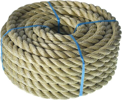 LABLT 1 inch Twisted ProManila Rope Cordage, 50 feet UnManila 3 Strand Synthetic Polypropylene Rope Tan Thick Polypropylene Cord for Indoor Outdoor Use, Tug of War, Marine in Saudi Arabia