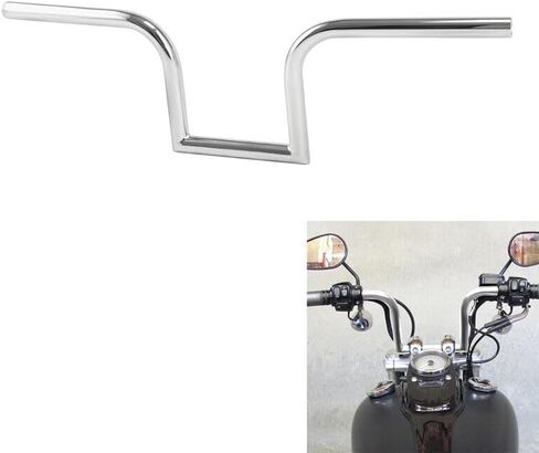 TCMT Chrome 7.48" Rise Z-Bars 1" Handlebars Fit For Harley Sportster XL883 1200 Dyna Street Fat Bob in Saudi Arabia