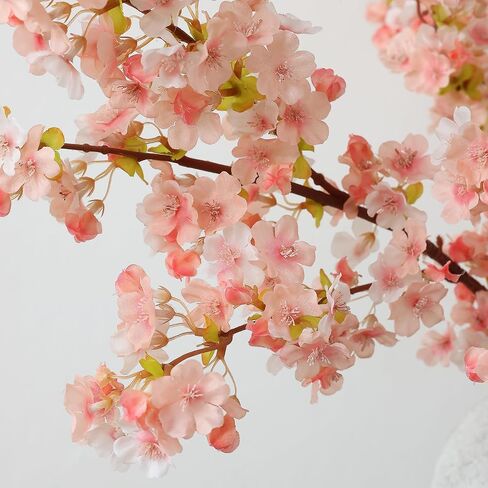 mizii 3Pcs Artificial Pink Cherry Blossom Branches 40" Fake Silk Cherry Blossoms Flowers with Long Stem for Wedding Decorations Table Centerpieces Vase Arrangement Home Decor (Pink) in Kuwait