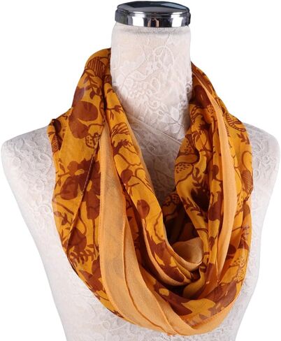 MuLanLegend Handmade | 100% Mulberry Chiffon Silk Infinity Scarf | Loop Shawl | Lightweight in Saudi Arabia