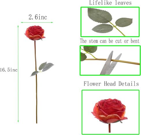 Kimura's Cabin 12pcs Lifelike Faux Silk Roses Flowers Long Stem Artificial Rose Bouquet Plastic Fake Vintage Roses for Valentines Day Home Centerpiece Wedding Party DIY Decoration(Pink White) in Kuwait