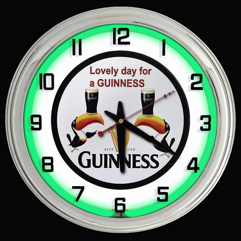 16 "Guinness Beer Sign Green Neon Clock in Kuwait