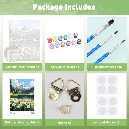 MAXBYE Paint by Number for Adults with Frame, Flowers Paint by Numbers Art Kit for Adults Beginner Easy to Paint, DIY Acrylic Oil Painting Paint by Numbers for Home Wall Decor 12x16inch in Saudi Arabia