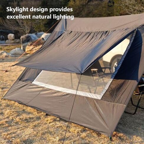 Car Side Tent for Fiat Regata, Sun Shade with Outdoor Privacy Wall,Black in Kuwait