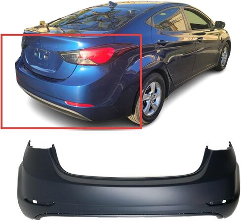 FitParts Compatible With Rear Bumper Cover 2014 2015 2016 Hyundai Elantra Sedan HY1100202 GL GLS L Limited SE Sport. Ready to paint. 866113X700 in Saudi Arabia