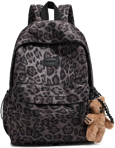 Fashion Cheetah Backpack Shoulder Bag, Trendy y2k Design Daypack Bookbag Leopard Print Coquette Purse Women Men Daily (Purple) in Kuwait
