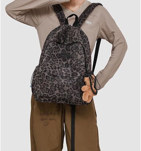 Fashion Cheetah Backpack Shoulder Bag, Trendy y2k Design Daypack Bookbag Leopard Print Coquette Purse Women Men Daily (Purple) in Kuwait