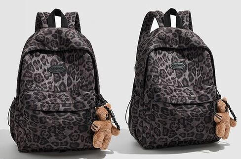 Fashion Cheetah Backpack Shoulder Bag, Trendy y2k Design Daypack Bookbag Leopard Print Coquette Purse Women Men Daily (Purple) in Kuwait