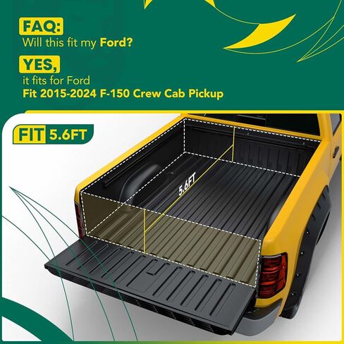yhtauto soft Roll Roll Truck Bed Tonneau Cover w/Auto Locking وظيفة متوافقة مع 2015-2024 Ford F-150 Crew Cab ، غطاء سرير شاحنة حماية الطقس ، 5.6 قدم (67.4 ") سرير in Saudi Arabia