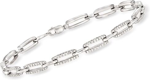 Ross-Simons 1.00 CT. T.W. سوار ارتباط مقطع ورقة الماس في الفضة الاسترليني in Saudi Arabia