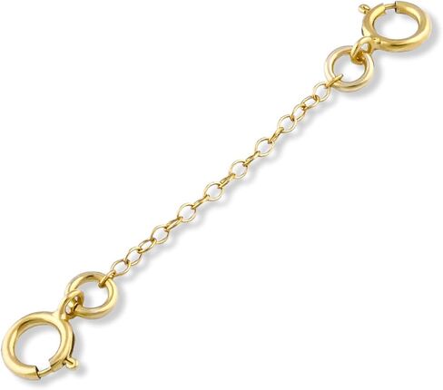 14k Gold Plated Sterling Silver 1mm Bracelet Safety Chain | Available Lengths 1", 2", 3" | Safety Chain For Your Bracelet, Necklace, Anklet And Other Jewelry in Kuwait