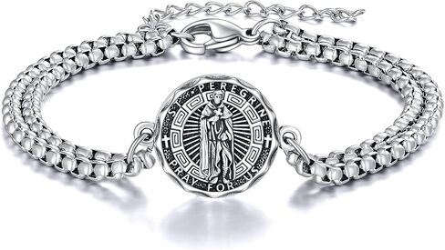 YFN Patron Saint Bracelet Sterling Silver Religious Protector Bracelet Patron St Jewelry Gifts for Women Men in Saudi Arabia