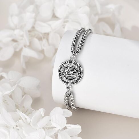 YFN Patron Saint Bracelet Sterling Silver Religious Protector Bracelet Patron St Jewelry Gifts for Women Men in Saudi Arabia