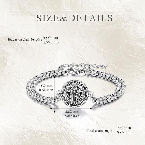 YFN Patron Saint Bracelet Sterling Silver Religious Protector Bracelet Patron St Jewelry Gifts for Women Men in Saudi Arabia
