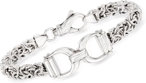 Ross-Simons Italian Sterling Silver Horsebit Byzantine Bracelet in Saudi Arabia