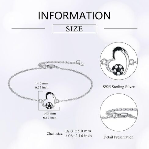 سوار رياضي 925 الجنيه الفضي سوار رابط سوار للنساء للهدايا الهدايا للمجوهرات للمجوهرات للمدرب الكرة لاعب in Saudi Arabia
