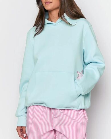 BAIGRAM Women Y2K Stars Graphic Oversized Fleece Hoodies Preppy Aesthetic Drop Shoulder Fall Outfits Girl Sweatshirt Pullover in Saudi Arabia