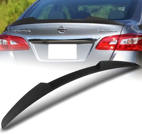 W-Power ABS Plastic V-Style V-Strunk Lid Spoiler Wing متوافق مع 2013-2019 Nissan Sentra ، 2014 2015 2016 2017 (Matt Black) in Kuwait