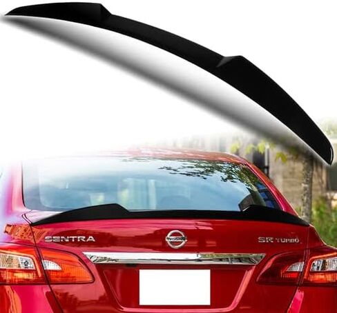 W-Power ABS Plastic V-Style V-Strunk Lid Spoiler Wing متوافق مع 2013-2019 Nissan Sentra ، 2014 2015 2016 2017 (Matt Black) in Saudi Arabia