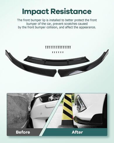 SCITOO Glossy Black Front Bumper Lip Fits for 2011-2014 for Chevrolet Cruze PP Front Lip Spoiler in Saudi Arabia