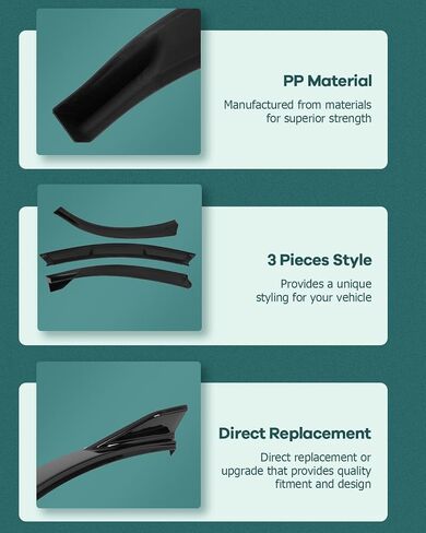 SCITOO Glossy Black Front Bumper Lip Fits for 2011-2014 for Chevrolet Cruze PP Front Lip Spoiler in Saudi Arabia