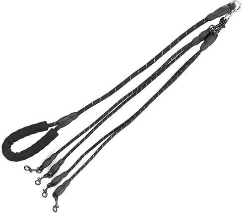 FILFEEL 1.5m Heavy Duty Nylon Dog Traction Rope, 4.9ft Pet Leash, with Foam Handle, Metal Buckle, for Small Dogs, Cats (4 Heads) in Saudi Arabia