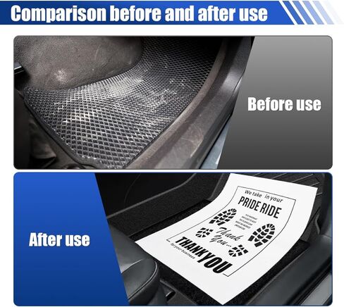 50pcs Car Car Kraft Paper Floor Haps ، 15 × 19 بوصة مقاومة للماء ، وسادات واقية من أرضية المركبة ، وغسل وتفاصيل للتفاصيل (أبيض) in Kuwait