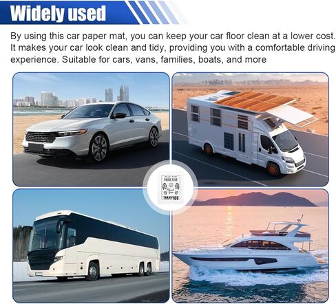 50pcs Car Car Kraft Paper Floor Haps ، 15 × 19 بوصة مقاومة للماء ، وسادات واقية من أرضية المركبة ، وغسل وتفاصيل للتفاصيل (أبيض) in Kuwait