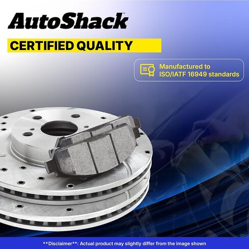 Autoshack Front Brake Kit استبدال لـ BMW 535XI 530i 525i 528xi 528i Xdrive محفور ومزود بالزنك دوارات الفرامل المغطاة بالزنك المملوءة بالزنك وسادات سيراميك 12.75 "323.8 مم BRKPKG003763 in Kuwait