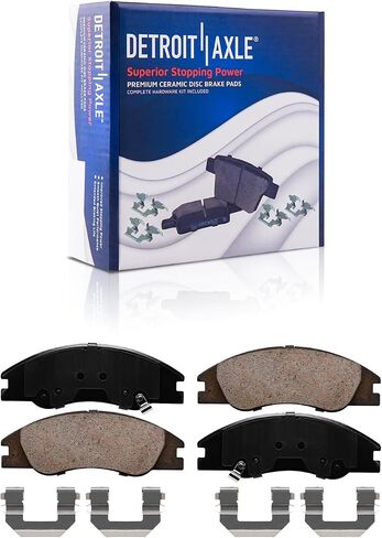 Detroit Axle - مجموعة الفرامل لـ 04-09 KIA Spectra Spectra5 2004 2005 2006 2007 2008 2009 Disc Brake Rotors Pads Ceramic Barkes Plads الأمامية والخلفية in Saudi Arabia