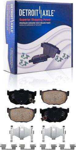 Detroit Axle - مجموعة الفرامل لـ 04-09 KIA Spectra Spectra5 2004 2005 2006 2007 2008 2009 Disc Brake Rotors Pads Ceramic Barkes Plads الأمامية والخلفية in Saudi Arabia