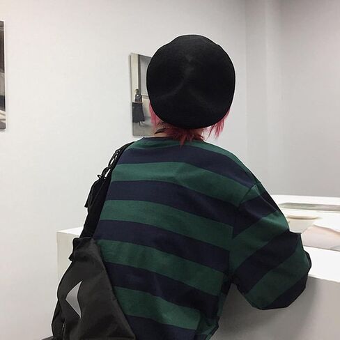Harajuku Oversized Striped T-Shirt Y2K Long Sleeve Crewneck Baggy Clothes Vintage Streetwear Pullover in Saudi Arabia
