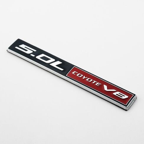 2Pc 5.0L Coyote V8 Engine Emblem Coyote Badge 3D Sticker Door Trunk Nameplate (Chrome Black) in Saudi Arabia