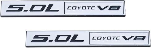 2Pc 5.0L Coyote V8 Engine Emblem Coyote Badge 3D Sticker Door Trunk Nameplate (Chrome Black) in Saudi Arabia