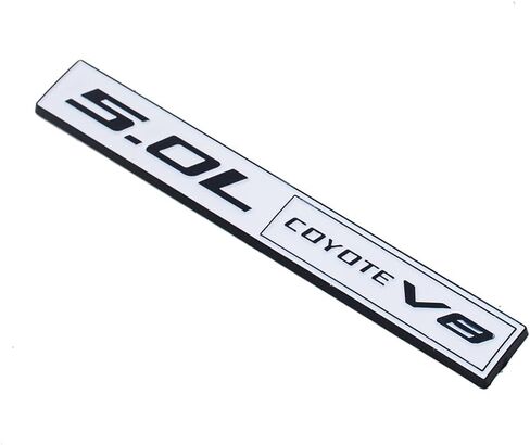 2Pc 5.0L Coyote V8 Engine Emblem Coyote Badge 3D Sticker Door Trunk Nameplate (Chrome Black) in Saudi Arabia