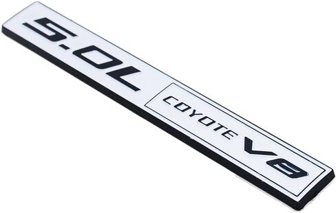 2Pc 5.0L Coyote V8 Engine Emblem Coyote Badge 3D Sticker Door Trunk Nameplate (Chrome Black) in Saudi Arabia