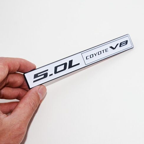 2Pc 5.0L Coyote V8 Engine Emblem Coyote Badge 3D Sticker Door Trunk Nameplate (Chrome Black) in Saudi Arabia