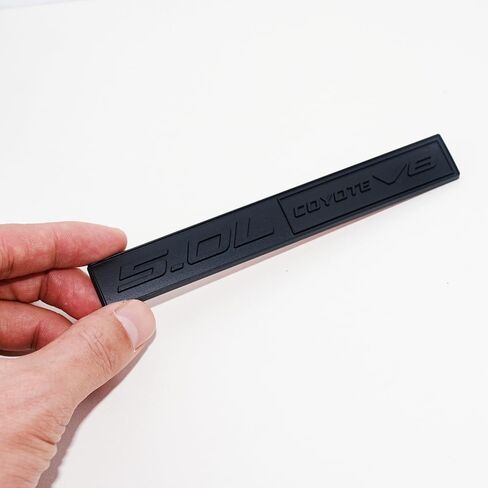 2Pc 5.0L Coyote V8 Engine Emblem Coyote Badge 3D Sticker Door Trunk Nameplate (Chrome Black) in Kuwait