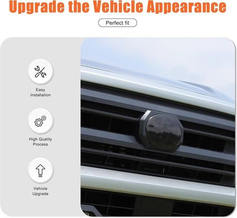 Car Front Grill Logo Frame Tinted Cover Trim Emblem for Toyota Tacoma 2024 2025, Logo Emblem Decoration Accessories (Black) in Saudi Arabia